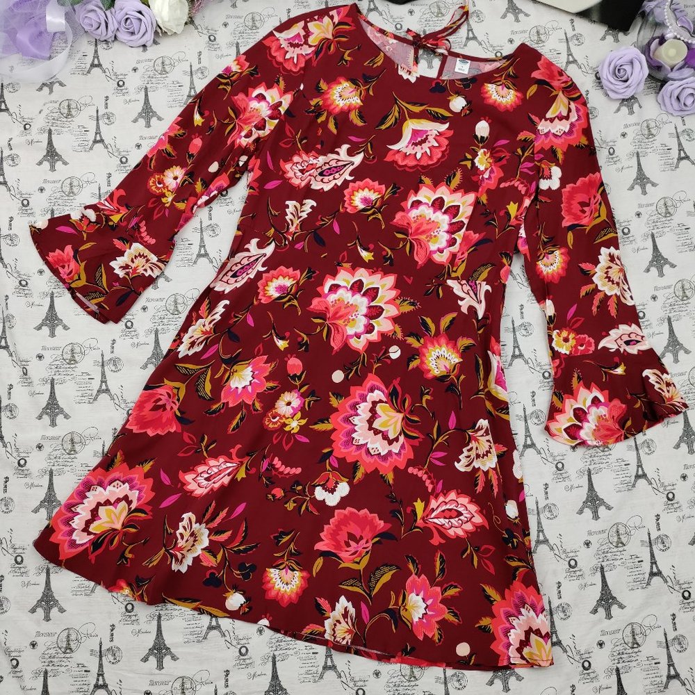 NWT Old Navy 3/4 Sleeves Women's Floral Dress Size 12
